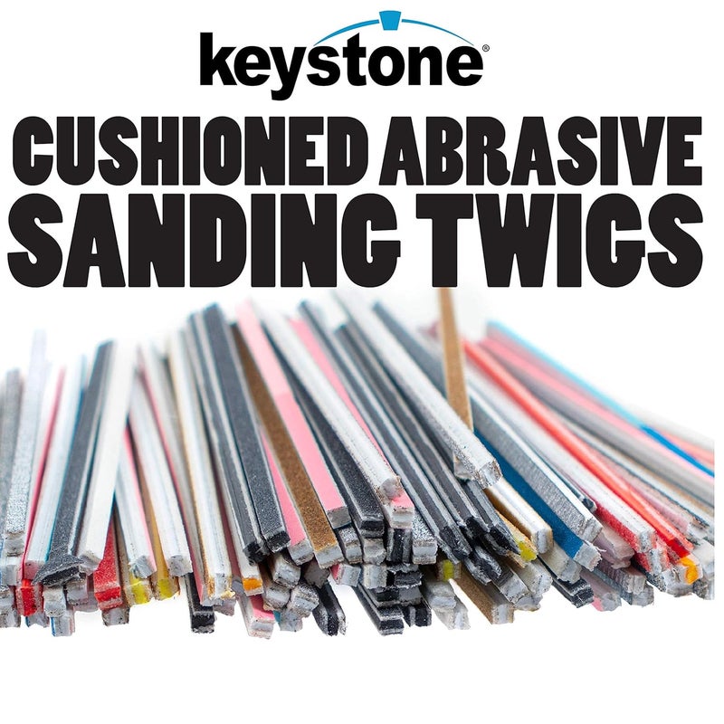 KeyStone 100 Pcs Sanding Twigs Kit Ideal for Woodworking, Sanding Sticks for Plastic Models, Arts, Crafts, Assorted Mixed Grit Abrasive Polishing Sticks for Wood, Metal, Plastic (100 Pcs) - Image 2